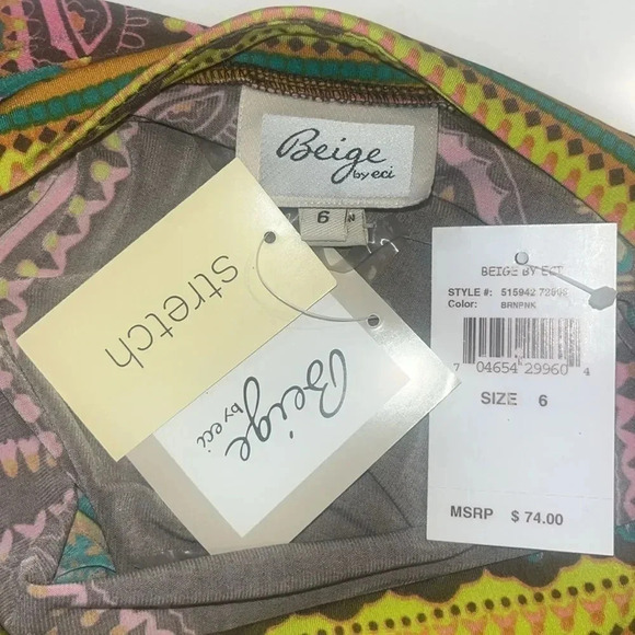 NEW Beige by ECI Size 6 Multicolor Boho Dress NWT - Picture 10 of 10